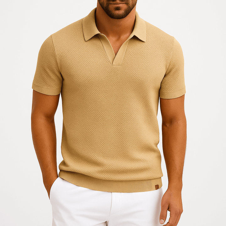 Polo en polyester texturé