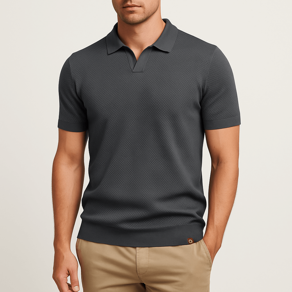 Polo en polyester texturé