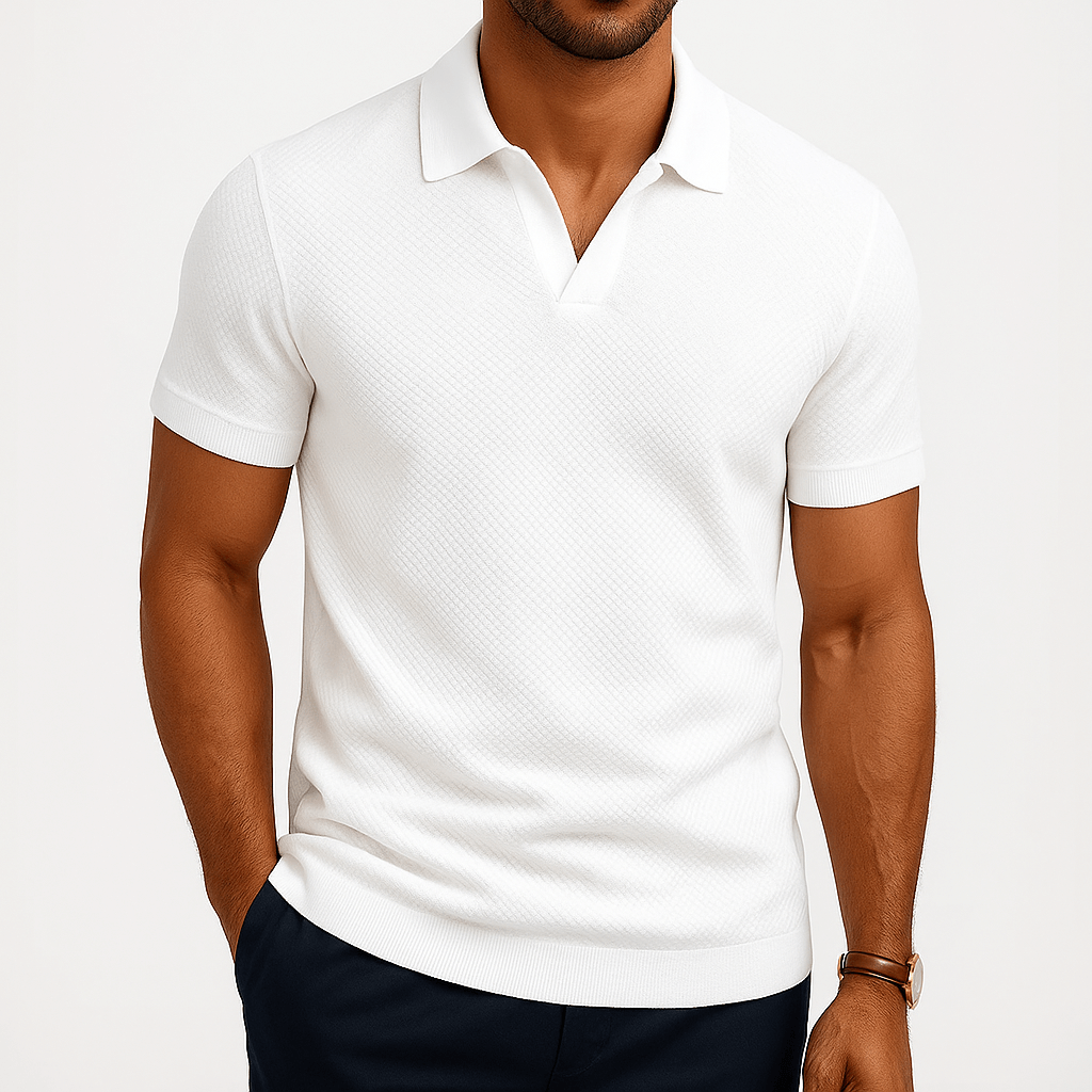 Polo en polyester texturé