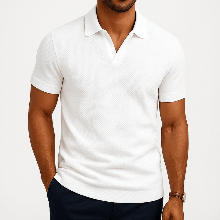 Polo en polyester texturé