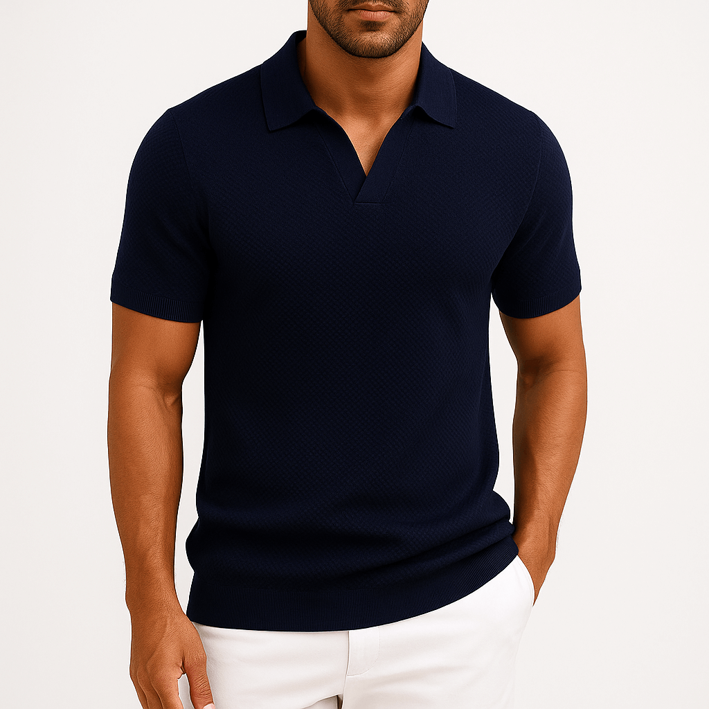Polo en polyester texturé