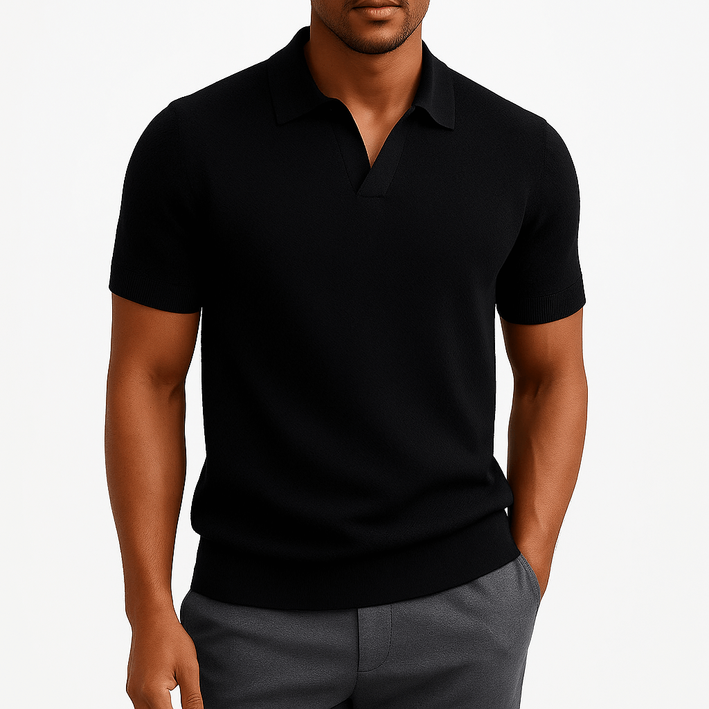 Polo en polyester texturé