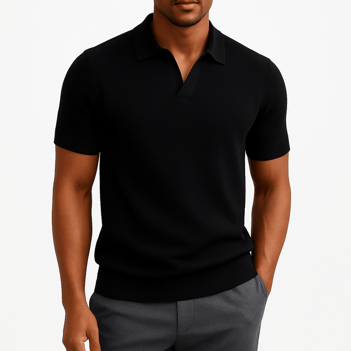 Polo en polyester texturé