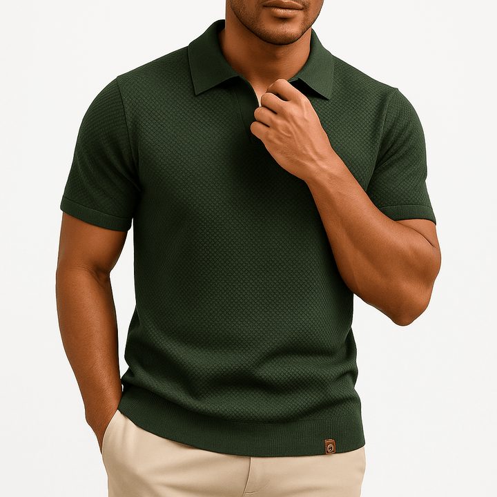 Polo en polyester texturé