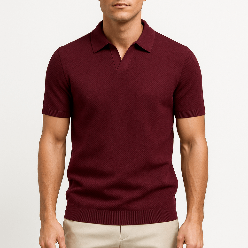 Polo en polyester texturé