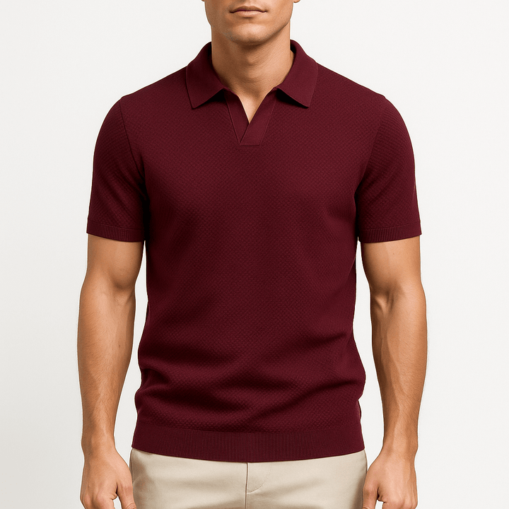 Polo en polyester texturé