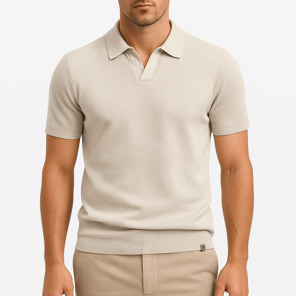 Polo en polyester texturé