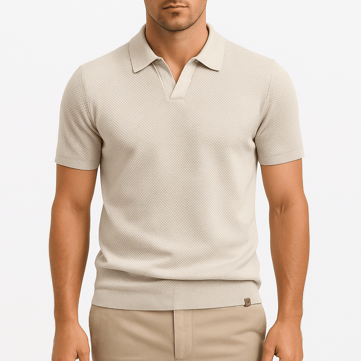 Polo en polyester texturé