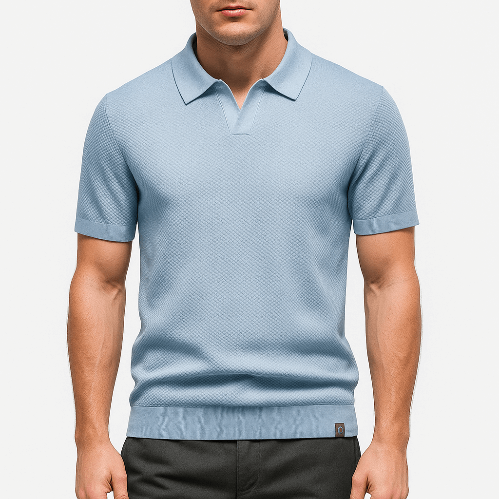 Polo en polyester texturé