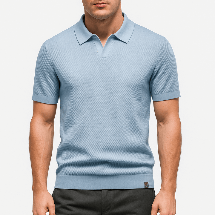 Polo en polyester texturé