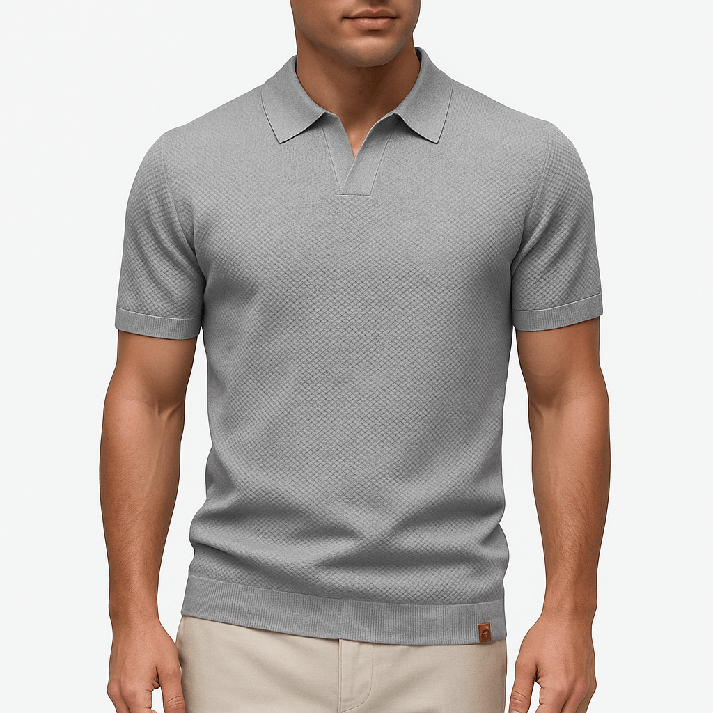 Polo en polyester texturé