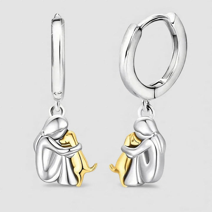 Chien Embrassé - Boucles d'oreilles (Fermeture ronde)