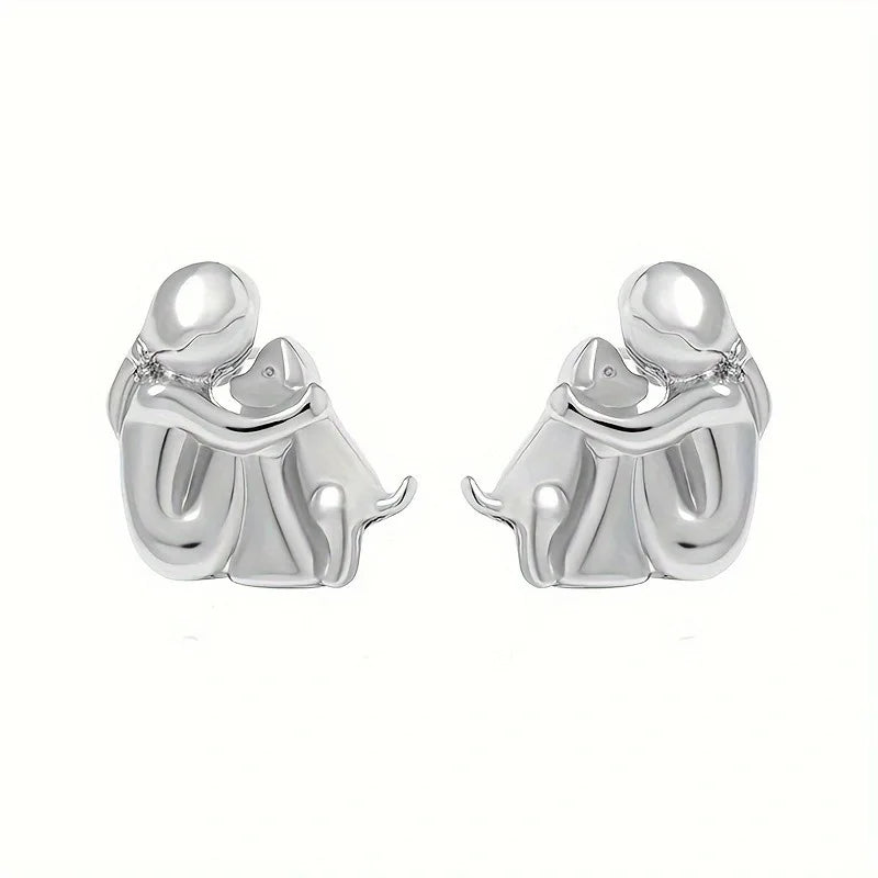Boucles d'oreilles Chien en Câlin