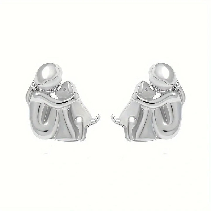 Boucles d'oreilles Chien en Câlin