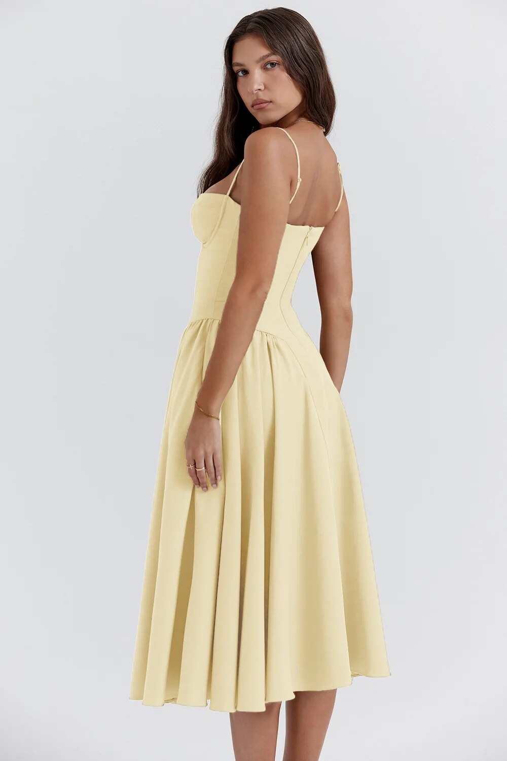 Lucette | Robe Midi Bustier Sans Manches