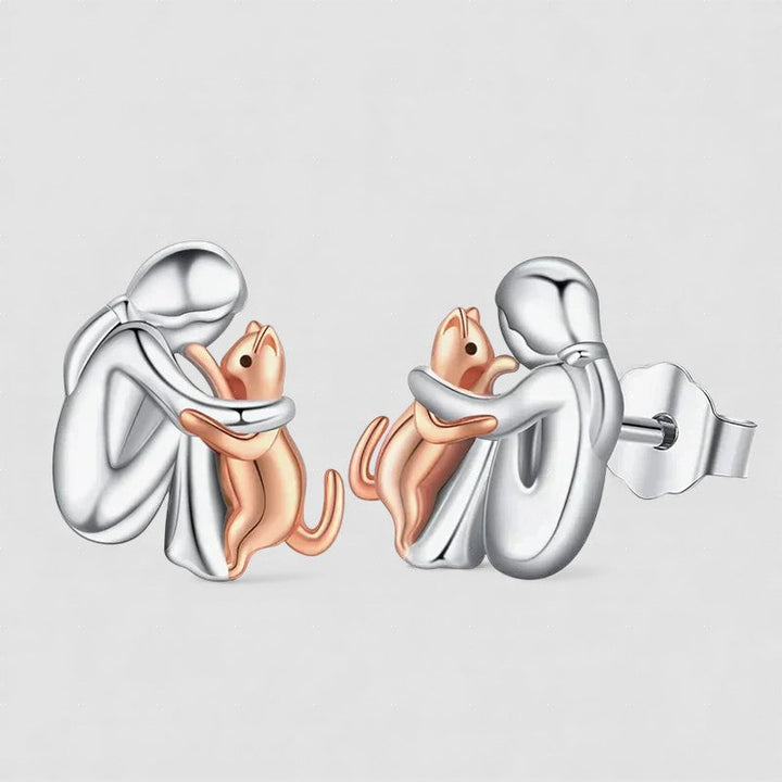 Chat en Câlin - Boucles d'Oreilles