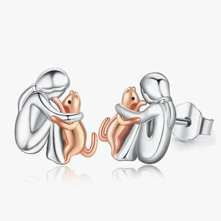 Chat en Câlin - Boucles d'Oreilles