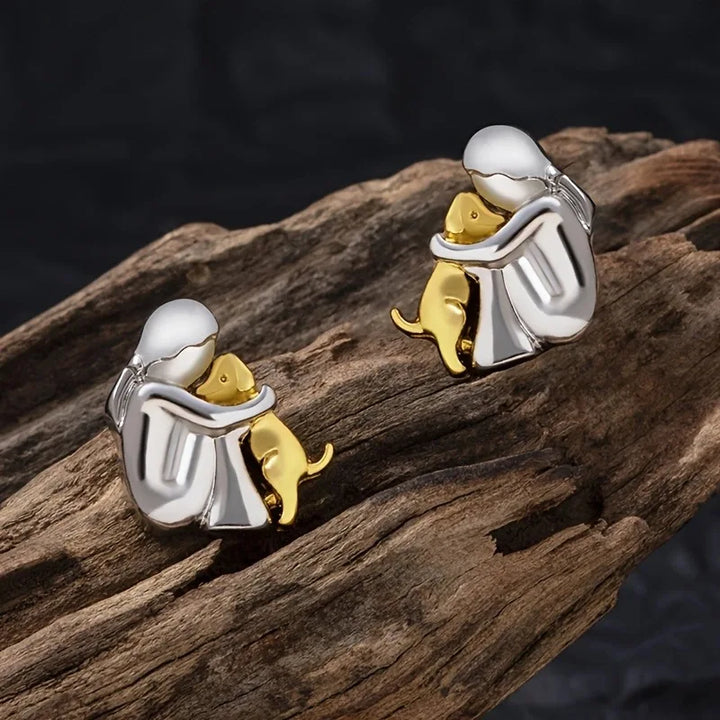 Boucles d'oreilles Chien en Câlin