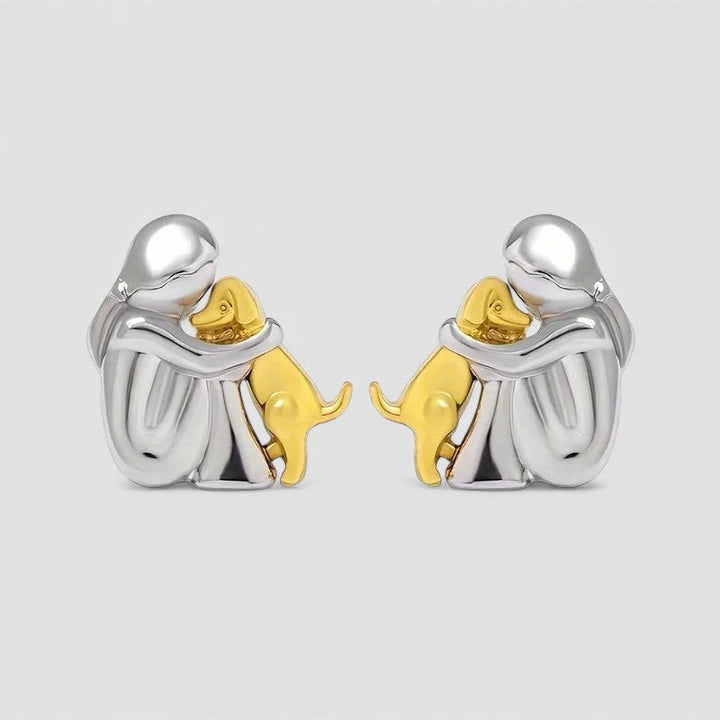 Boucles d'oreilles Chien en Câlin