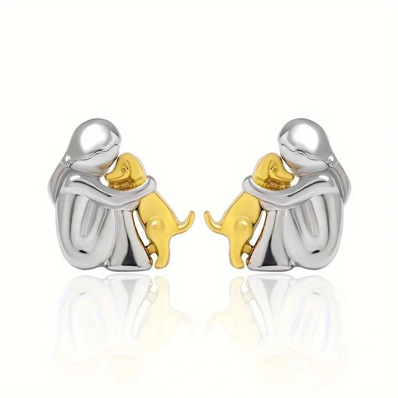 Boucles d'oreilles Chien en Câlin