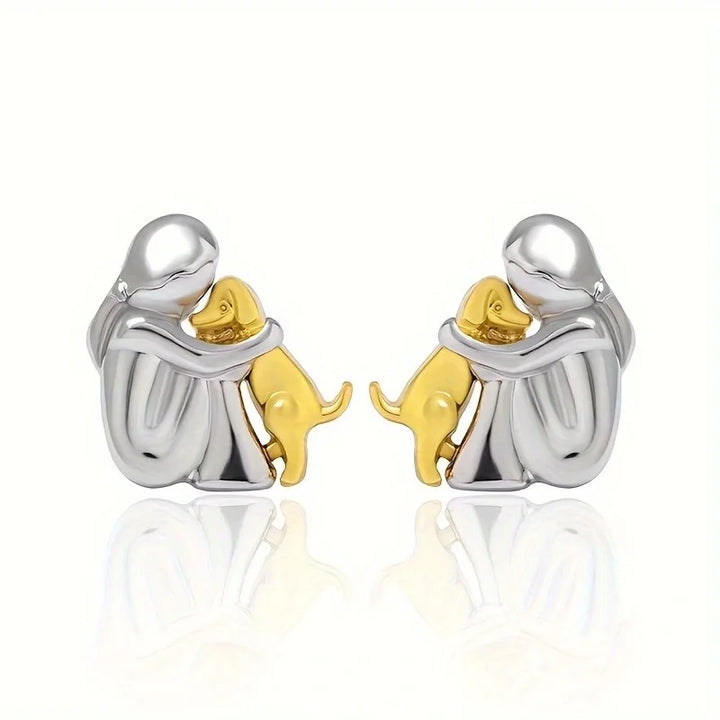 Boucles d'oreilles Chien en Câlin