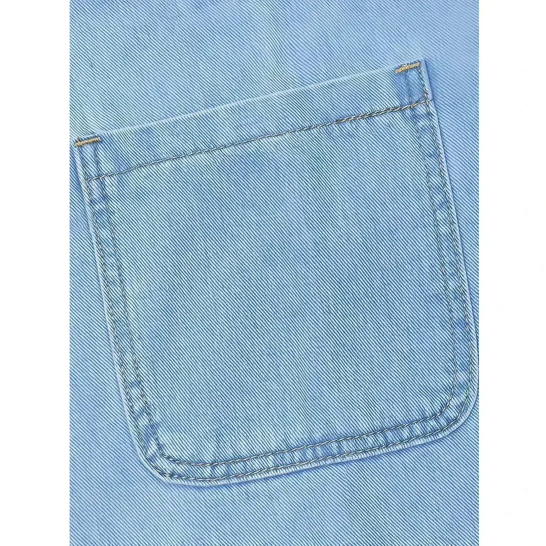 Bernadette™ | Robe en denim sans manches avec fronces
