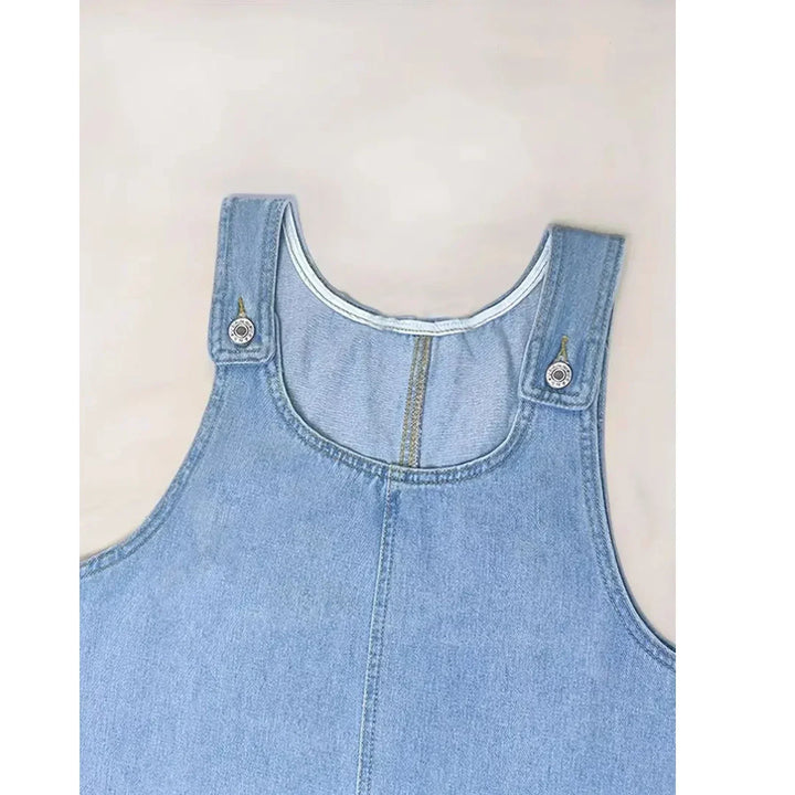 Bernadette™ | Robe en denim sans manches avec fronces