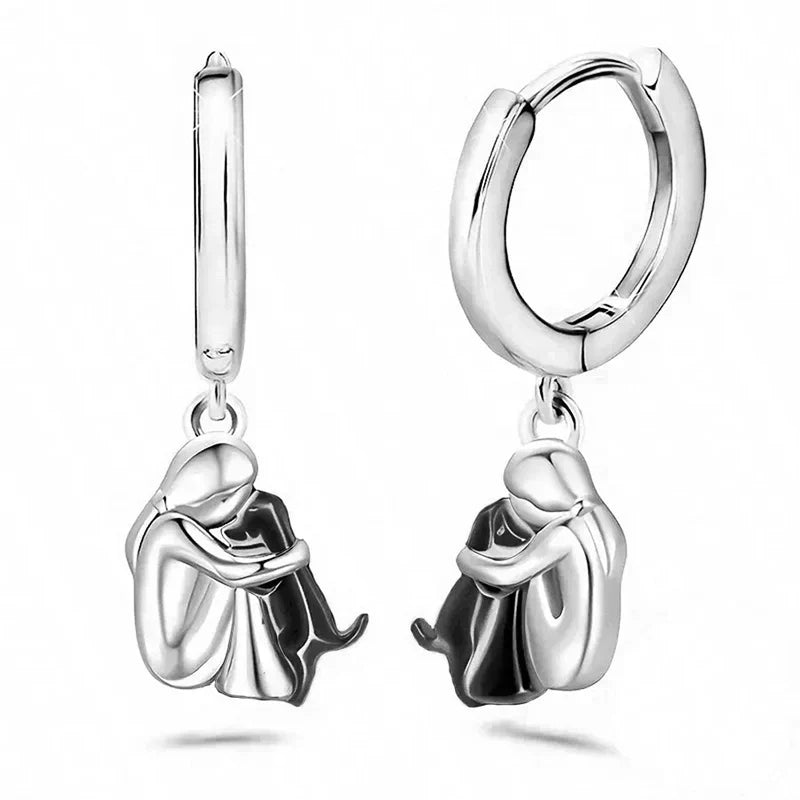 Chien Embrassé - Boucles d'oreilles (Fermeture ronde)