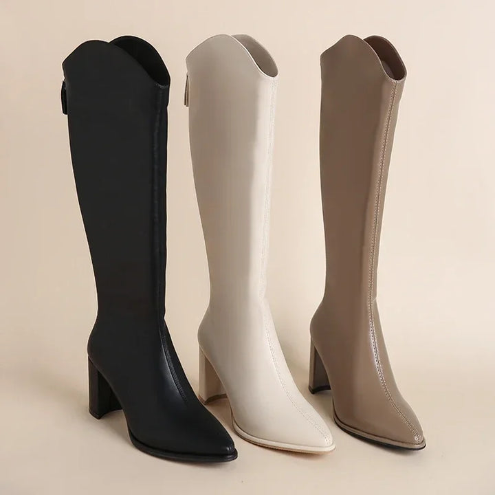 Noélie - Bottes à Talons Épais d'Élégance pour l'Hiver