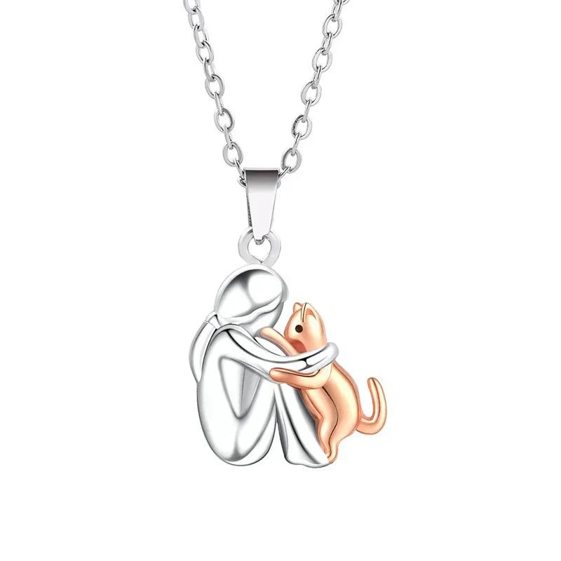 Collier Chat Étreinte