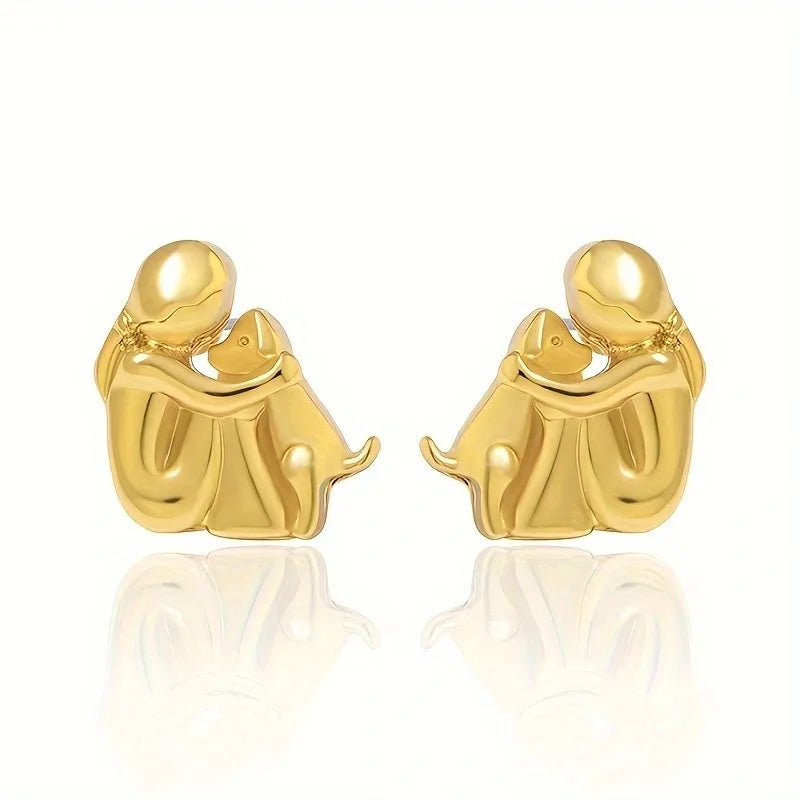 Boucles d'oreilles Chien en Câlin