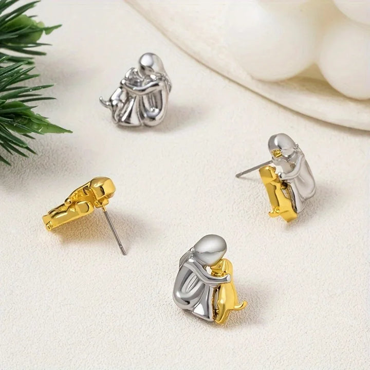 Boucles d'oreilles Chien en Câlin