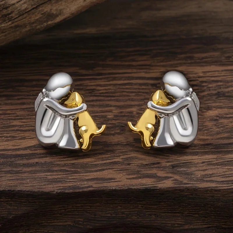 Boucles d'oreilles Chien en Câlin
