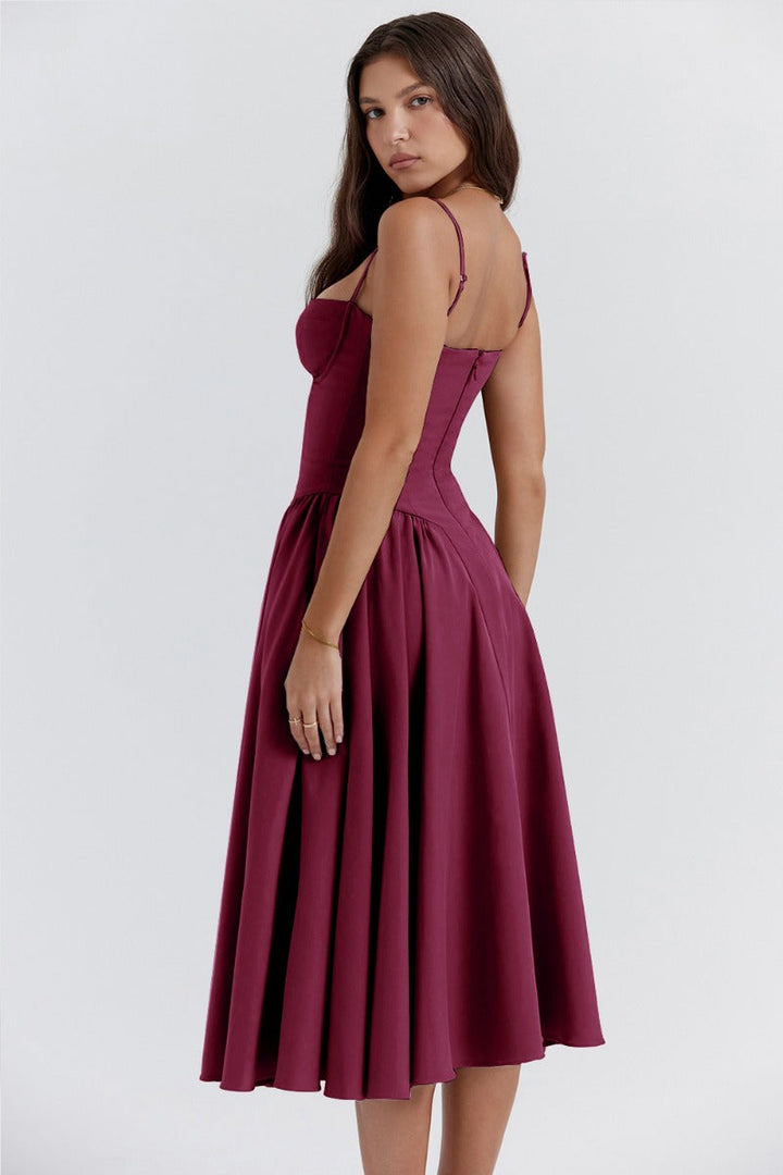 Lucette | Robe Midi Bustier Sans Manches