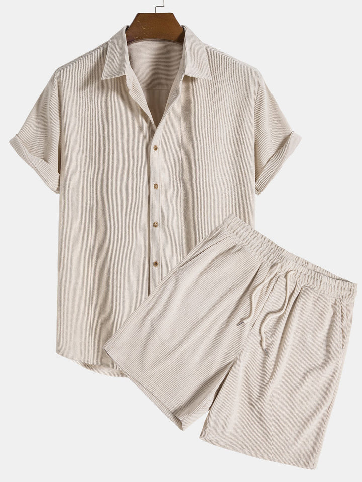 Ensemble Chemise en Velours Côtelé