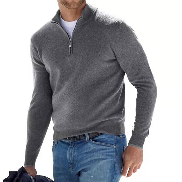 Michel - Pull en maille zippé