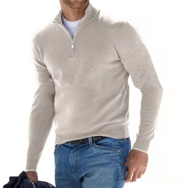 Michel - Pull en maille zippé