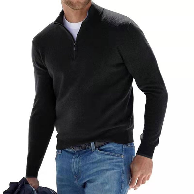 Michel - Pull en maille zippé