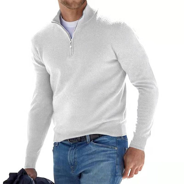 Michel - Pull en maille zippé