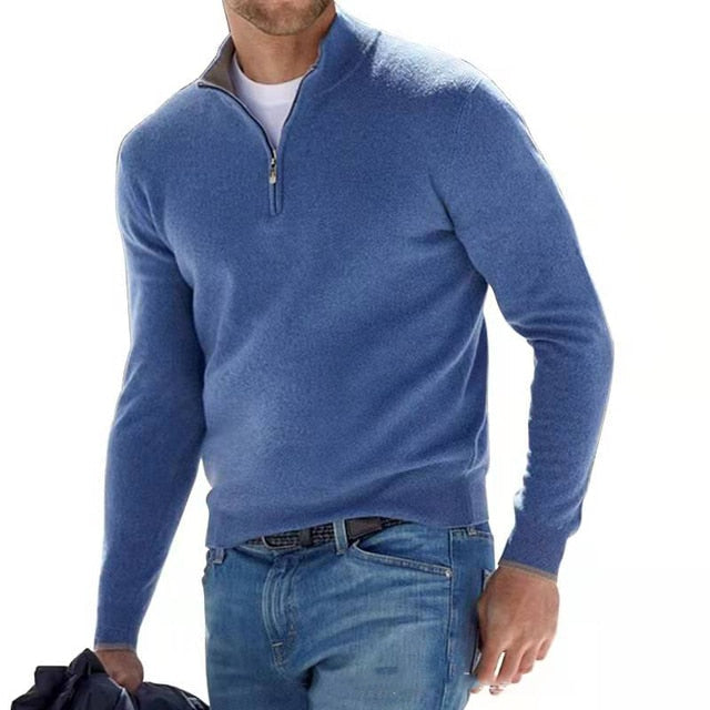 Michel - Pull en maille zippé