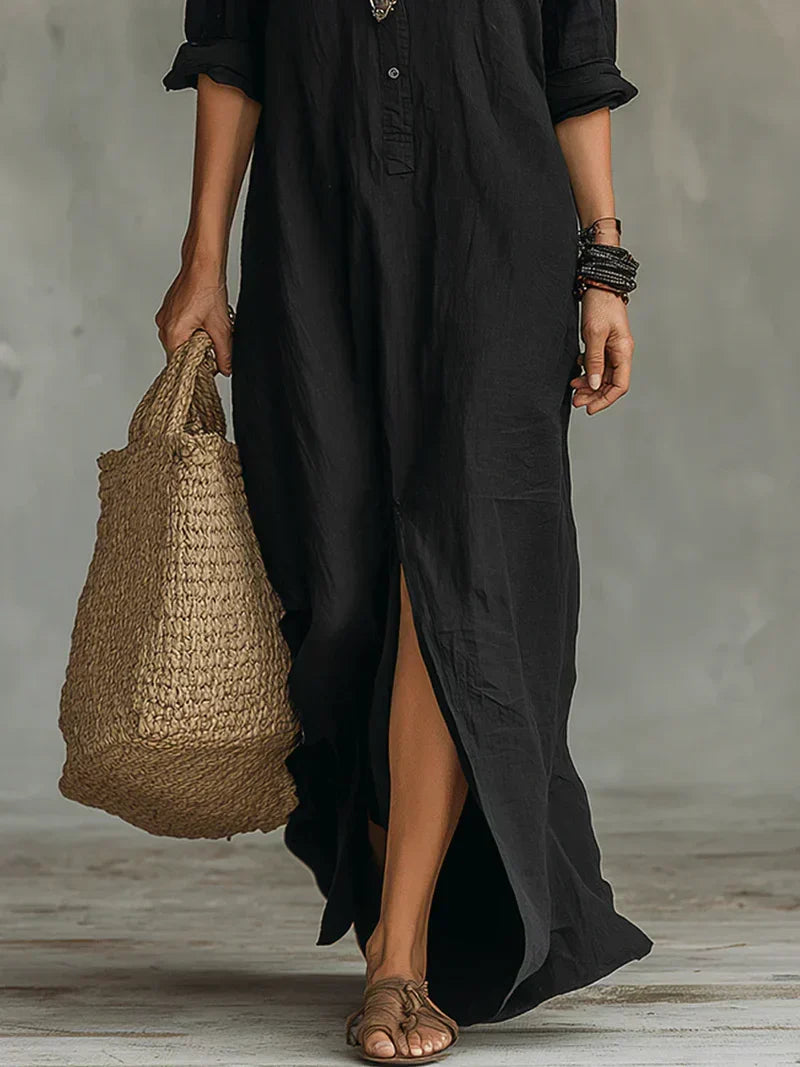 Dorine | Robe Maxi Effortless avec une Silhouette Flatteuse, Polyvalente pour un Usage Quotidien