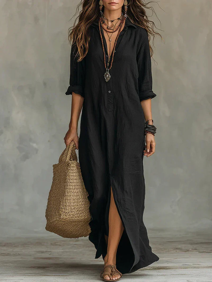 Dorine | Robe Maxi Effortless avec une Silhouette Flatteuse, Polyvalente pour un Usage Quotidien