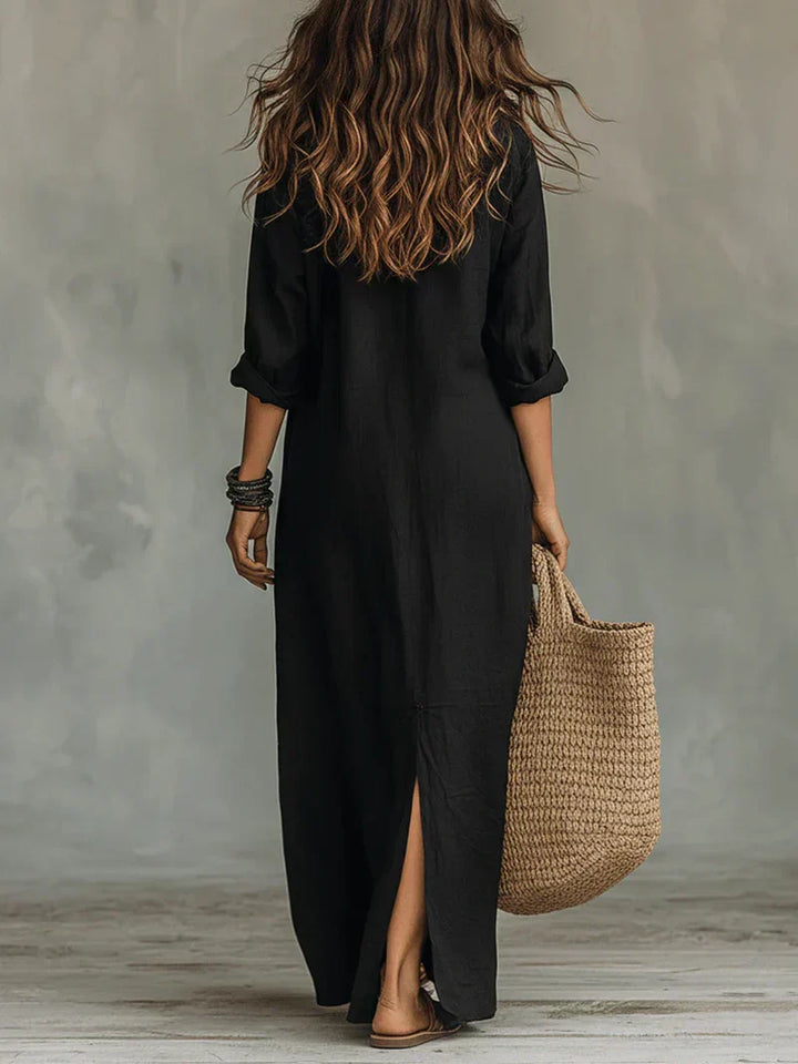 Dorine | Robe Maxi Effortless avec une Silhouette Flatteuse, Polyvalente pour un Usage Quotidien
