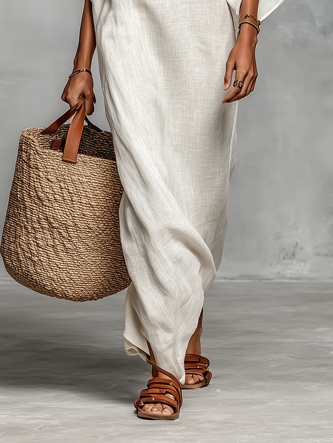 Rémi | Robe Maxi Hors Épaule avec Manches Chauve-Souris