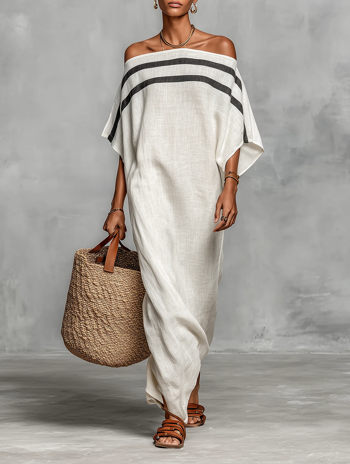 Rémi | Robe Maxi Hors Épaule avec Manches Chauve-Souris