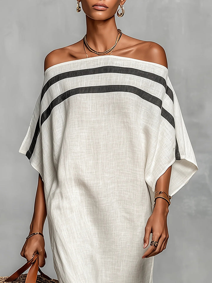 Rémi | Robe Maxi Hors Épaule avec Manches Chauve-Souris