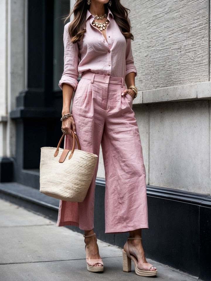 Ambre - Look Chic Décontracté Rose