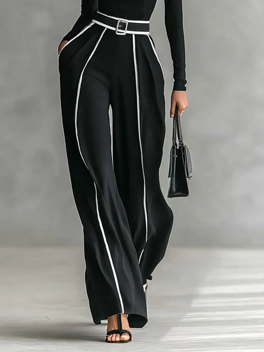 Florence - Ensemble Chic avec Col Montant & Pantalon Large
