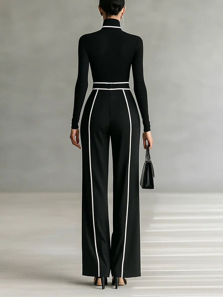 Florence - Ensemble Chic avec Col Montant & Pantalon Large