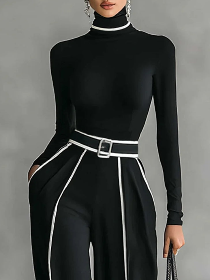 Florence - Ensemble Chic avec Col Montant & Pantalon Large